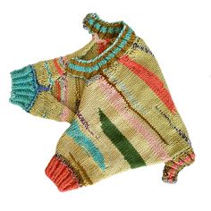 a knitted sweater with colorful stripes on it