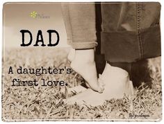 a black and white photo of a person's feet with the words dad on it