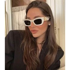 Brand New Miu Miu Mu09ws Sunglasses In White. Featuring A White Acetate Frame With Dark Grey Lenses. Gold Large Miu Miu Detailing On Temples. Size 53-22-135. 100% Authentic And Unworn. Made In Italy. Box, Case, Cloth And Paperwork Included. Retail Price $514. Small Sunglasses, Miu Miu Sunglasses, Grey Lenses, Colored Sunglasses, Style Profile, Pin It, Designer Sunglasses, Fashion Sunglasses, Cat Eye Sunglasses