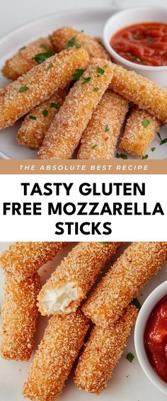 Image for Tasty Gluten Free Mozzarella Sticks Gluten Free Mozzarella Sticks, Mozzarella Sticks Recipe, Best Gluten Free, Entertaining Friends, So Satisfying, Air Fryer Recipes Easy, Best Appetizers, Air Fryer Recipes