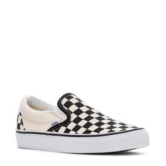 These Checkerboard Classic Slip-On Vans are giving us that total SoCal Skater vibe. These slip-on sneakers feature a low profile cut and a padded collar to keep you walking comfortably throughout the day. Dress these down and take them to the beach or dress them up with your best button-up shirt. Durable canvas upper. Black slip-on with black checkerboard print upper. Slip-on style with elastic side accents. Padded collar for all-day wearability. Signature rubber waffle outsole. Skater Vibes, Vans Checkerboard, Youth Shoes, Black Slip Ons, Promotional Gifts, Day Dress, Slip On Sneakers, Low Profile, Button Up Shirts