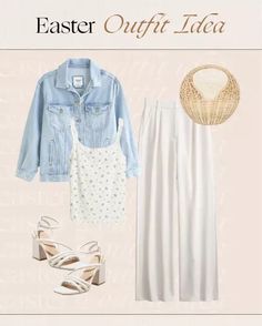 Cute and easy Easter outfit idea! Style this classic denim jacket with a floral tank, flowy pants and strappy sandals. Tap to shop and bring this fashion inspo to life! Easter Festivities, Family Brunch, Easter Outfit, Oval Sunglasses, Floral Tank, Tailored Pants, Effortless Chic, Cozy Fall, Everyday Wardrobe