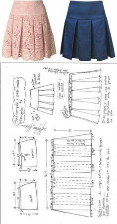 the skirt pattern is shown in two different colors and sizes, but it's not too