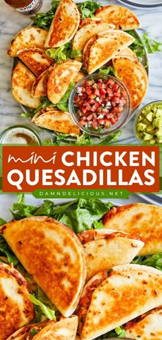 Wondering what to serve on Super Bowl Sunday? Here's an easy football appetizer! This game day recipe is a great way to repurpose leftover rotisserie chicken. With a cheesy salsa filling, these Mini Chicken Quesadillas are a crowd-pleaser! Mini Chicken Quesadillas, Mini Quesadillas, Beans And Cheese, Bowl Party Food, Salsa Chicken, Superbowl Snacks, Super Bowl Party, Superbowl Party Food, Chicken Quesadillas