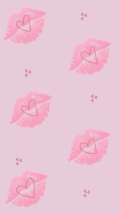 pink lips with hearts drawn on them