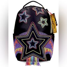 Girls Accessories Bags & Backpacks Star Print Canvas Backpack Details Item Code:77i-1fk012 Item Color: Black Height: 50cm Width: 32cm Depth: 20cm Double Adjustable Padded Straps Single Top Handle Top Zip Closure Logo Detail All Over Print Placement May Vary Composition: 100% Polyvinyl Chloride (Pvc) Www.Dimplesboutique.Com Trendy Star-shaped Backpack For Everyday Use, Trendy Star-shaped Everyday Backpack, Canvas Backpack, Star Print, Girls Accessories, Bag Accessories, Bag Lady, Backpacks, Stars