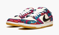 The Parra x Nike SB Dunk Low is the 2021 collaboration by the famous Dutch artist and Nike's skateboarding division.  Following Piet Parra's first SB Dunk collaboration in 2019, this 2021 release coincides with the 2021 Olympic games in Tokyo, where skateboarding became an Olympic sport for the first time.  This Dunk featuring a colorful geometric pattern in Parra's signature style complements the kits (uniforms) of the USA, Brazil, France, and Japan Olympic skate teams, which were also designed Nike Azul, Nike X Travis Scott, Nike Sb Dunk Low Pro, Pink Gym, Art Shoes, Low Air Jordan 1, Nike Sb Dunk Low, Dunks Nike, Sb Dunk Low