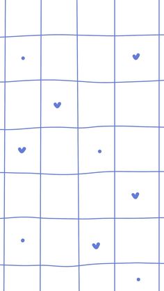 a blue and white checkered pattern with hearts on the grid, as well as dots