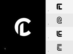 the letter c is made up of two different letters, one in black and white