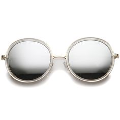 Retro Metal Temple Color Mirror Lens Oversize Round Sunglasses 53mm  #sunglass #bold #sunglasses #frame #oversized #womens #sunglassla #cateye #summer #clear Orange Mirror, Color Mirror, Oversized Round Sunglasses, English Style, Eyewear Womens, Nose Bridge, Retro Color, Retro Chic, Silver Mirrors