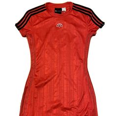 Brand New With Tags, Adidas X Alexander Wang Women's Aw Dress Red Dm9686 Size Xs. Sporty Short Sleeve Fitted Dress, Adidas Fitted Mini Dress, Fitted Adidas Mini Dress, Adidas Short Sleeve Dresses, Adidas Tennis Dress, Lace Up Bodycon Dress, Adidas Dress, Red Bodycon Dress, Athletic Dress