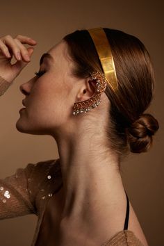 Jewelry – LELET NY Elegant Metal Ear Cuff For Party, Luxury Gold Ear Cuff, Elegant Metal Ear Cuff For Evening, Elegant Gold Ear Cuff For Evening, Gold Metal Ear Climbers For Party, Elegant Single Ear Climber For Parties, Gold Ear Cuff For Evening Wear, Gold Ear Climbers For Party, Luxury Wedding Ear Cuff For Pierced Ears