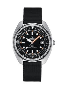 Certina DS PH DS SUPER PH1000M mit schwarzfarbigem Zifferblatt und schwarzfarbigem, originalem Certina Armband aus #tide, Synthetik, zusätzliche Taucherverlängerung