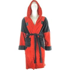 Marvel Comics Deadpool Symbol Fleece Hooded Robe ($45) ❤ liked on Polyvore featuring intimates, robes, dressing gown, bath robes and marvel comics Deadpool Symbol, Deadpool Hoodie, Gaming Things, Deadpool T Shirt, Batman Costumes, Dead Pool, Marvel Merchandise, Hooded Robe