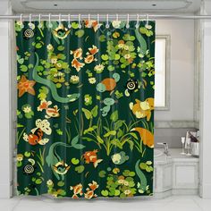 water pokemon species art shower curtains Pokemon Species, Nature Inspired Bathroom, Vanity Colors, Cute Shower Curtains, Dark Botanical, Black Shower Curtains, Personalized Shower Curtain, Bath Tubs, Floral Home Decor