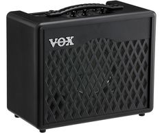 a black amplifier with the word vox printed on it's front and sides