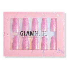 Glamnetic's Press-On Nails are meant to last up to 2 weeks with each set crafted from high-quality materials to prevent bending/splitting. Barbie's got nothing on you with this early 2000s-inspired Juicy Nail Set featuring an on-trend coffin-shape. Reusable and easy to reapply. Natural Nail Shapes, Patriotic Nails Design, Birthday Nail Designs, Maybelline Falsies, Best Press On Nails, Patriotic Nails, Glossier Pink, Coffin Shape, Nail Sets