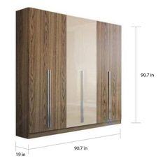 an image of a cabinet with doors and handles on the front, shown in measurements