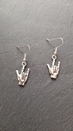 Comes carded with stoppers and in an organza gift bag Chic Band, British Sign Language, Rock Chic, Rock N’roll, Organza Gift Bags, Rock N Roll, Rock And Roll, Halloween Shopping, Jewelry Earrings Dangle