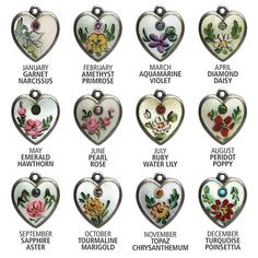 Puffy Heart Charms, Pearl Rose, Charm School, Birth Month Flower, English Rose, Puffy Heart, Enamel Flower