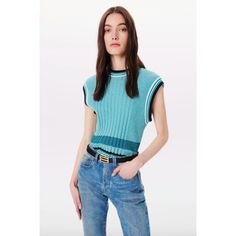 Nwot Victoria Beckham Knitted Crew-Neck Tank Top In Teal Stripe The Pre Autumn Winter 2022 Collection Is A Celebration Of Functional Yet Flattering, Versatile And Feminine Pieces, And This Knitted Crew-Neck Tank Top Is An Excellent Example. Made In Italy From A Striped Layering Fabrication, It's An Easy Piece To Wear With Relaxed-Fit Jeans. Ribbed Vest Stripe Layering Fabrication Fits True To Size, Take Your Regular Size Made In Italy Main: 100% Cotton Specialised Dry Cleaning Only, Do Not Press Autumn Winter 2022, Winter 2022, Relaxed Fit Jeans, Victoria Beckham, Jeans Fit, Autumn Winter, Layering, Jackets & Coats, In Italy