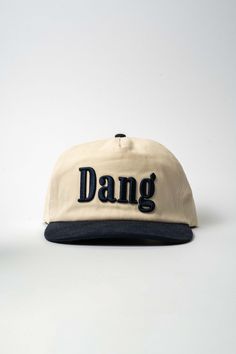 The best DANG hat ever. Inspired by the 1 of 1 Chore Set our friend and local Austin artist, Erik Ross, created. Raised Embroidery, 1 Of 1, Burnt Orange, Cotton Twill, Cowboy Hats, Austin, Cowboy, Embroidery, Navy