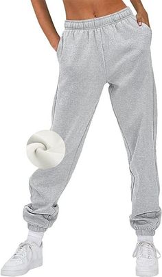 The best affordable sweatpants High Waisted Joggers, Amazon Favs, Grey Clothing, Cute Sweatpants, Pocket Sweatpants, Sweatpants With Pockets