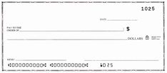 a blank chequed check card with the word $ 10 00 on it and an arrow