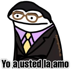 an image of a cartoon character wearing glasses and a suit with the caption yo a austed la amo