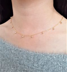 Delicate Choker Necklace, Delicate Layered Necklace, Gold Drop Necklace, Delicate Choker, Gold Necklace Simple, Peridot Necklace, Dangle Necklaces, Dainty Gold Necklace, Gold Necklace Women