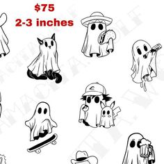 halloween ghost clipart bundle for commercial use