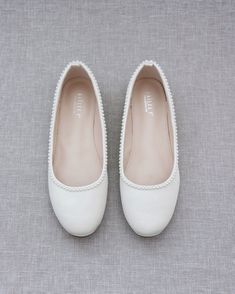 ivory shoes with pearls Comfortable Wedding Flats, Wedding Flats For Bride, Shoes For Brides, Bridal Shoe, Perfect Wedding Shoes, Wedding Shoes Comfortable, Flower Girl Shoes, Bridal Flats, Something Blue Wedding