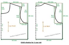 the measurements for a child's jacket