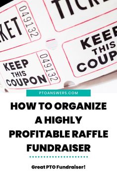 three coupons with the words how to organize a highly portable raffle fundraiserr