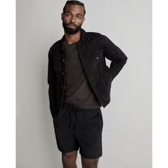 Madewell Men’s 6 1/2" (Re)Sourced Everywear Shorts Size S Almost Black Nwt Made Of (Re)Sourced Recycled Nylon, These Shorts Are Complete With A Comfy Elastic Waist And Flat Drawcord. This Chilled-Out Pair Is Versatile Enough To Be Worn With Your Favorite Classic Tee Or Button-Up Shirt. Regular Fit. Rise: 11 3/4"; Inseam: 6 1/2"; Leg Opening: 23 1/2". 100% (Re)Sourced Recycled Nylon. Do Well: This Fabric Is Made From Recycled Preconsumer Waste That Would Otherwise Go Into Landfills. Machine Wash. Madewell Mens, Aqua Shorts, Seersucker Pants, Men Fashion Casual Outfits, Pleated Shorts, Sweat Shorts, Madewell Denim, Polo Dress, Drawstring Shorts