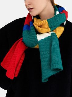 DETAILS Knitted Color block Long scarf 76.8''L*9.8''W Long Scarf, Trending Now, Passion For Fashion, Color Patterns, Color Block, Color