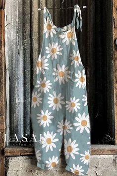 Lasaky - Classic Printed Suspender Overalls - A Timeless Vintage Style Bamboo Leggings, Maxi Dress Summer, Jumpsuit Casual, Floral Print Jumpsuit, Print Jumpsuit, Painted Denim, Dresses Elegant, Vintage Floral Print, Retro Print