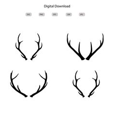 four deer antlers are shown on the screen