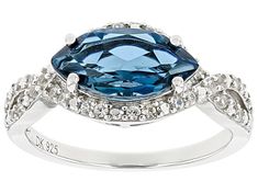 1.67ct Marquise London Blue Topaz with 0.24ctw Round White Zircon Rhodium Over Sterling Silver Ring. Measures Approximately 1.06"L x 0.86"W. Not Sizeable. Accent Stones Primarily Zircon. Zircon Jewelry, Blue Tanzanite, Broken Chain, Blue Zircon, London Blue Topaz, Topaz Gemstone, London Blue, Cultured Pearls, Gemstone Colors