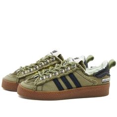 Shop Adidas x sftm campus 80s sneakers in olive/black/gum. Compare prices across 2 stores and find great deals on shipping & returns. Vintage Shoes For Women, Shoes To Ask For Christmas, 80s Aesthetic Style, Trendy Shoes For Women Sneakers, Cool Tennis Shoes, 80s Sneakers, Adidas Collaboration, Aesthetic Sneakers, Adidas Campus 80s