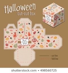 an image of halloween cut - out box paper crafting kit with instructions for making it