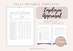 employee appraisal form with the text fully editable templates