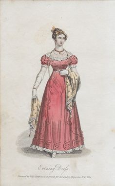 1839 Fashion, Dress Transition, Regency Clothing, 1820s Fashion, Red Evening Gown, Decades Of Fashion, Regency Era Fashion, October Fashion, Era Fashion