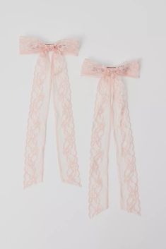 Lace Bow Barrette Set | Urban Outfitters Bow Barrette, Lace Hair, Lace Bows, Girly Outfits, Christmas Girl, Wish List, Hair Barrettes, Pink Bow, Girly Girl