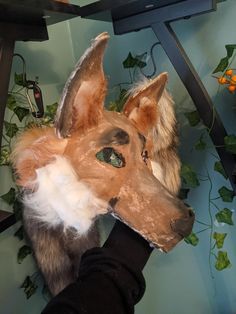 Fully felted fully lined therian mask Canine Therian, Therian Mask, Felt, Ships