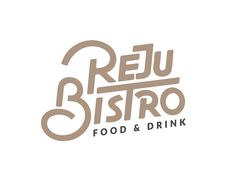 the logo for reu bistro food and drink, which has been designed to look like