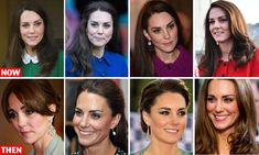 many different pictures of the same woman in their respective outfits, including kate and prince william