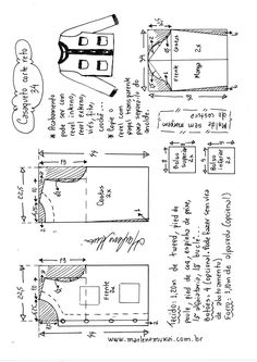 the diagram shows how to make a paper doll with measurements and instructions for making it