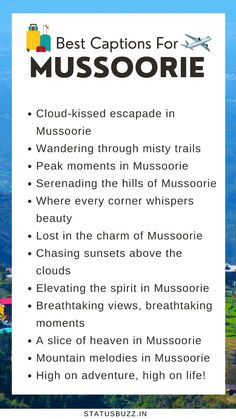 the top things to see and do in mussoorie, italy with text overlay