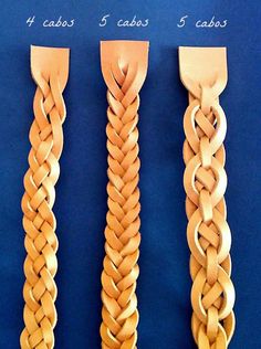 three different types of braids are shown on a blue background with the same length and width